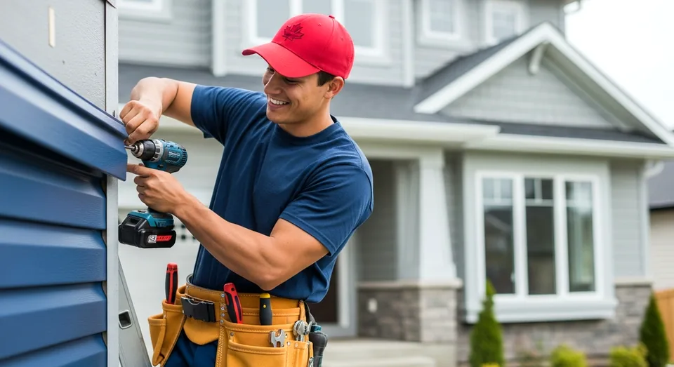 Siding professional at work in Cambridge
